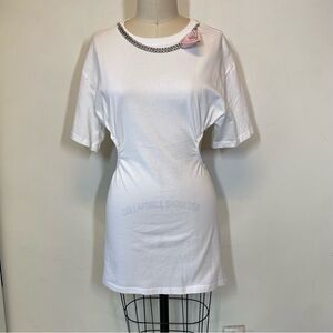 Ozlana Australia white cotton dress with bow  📦